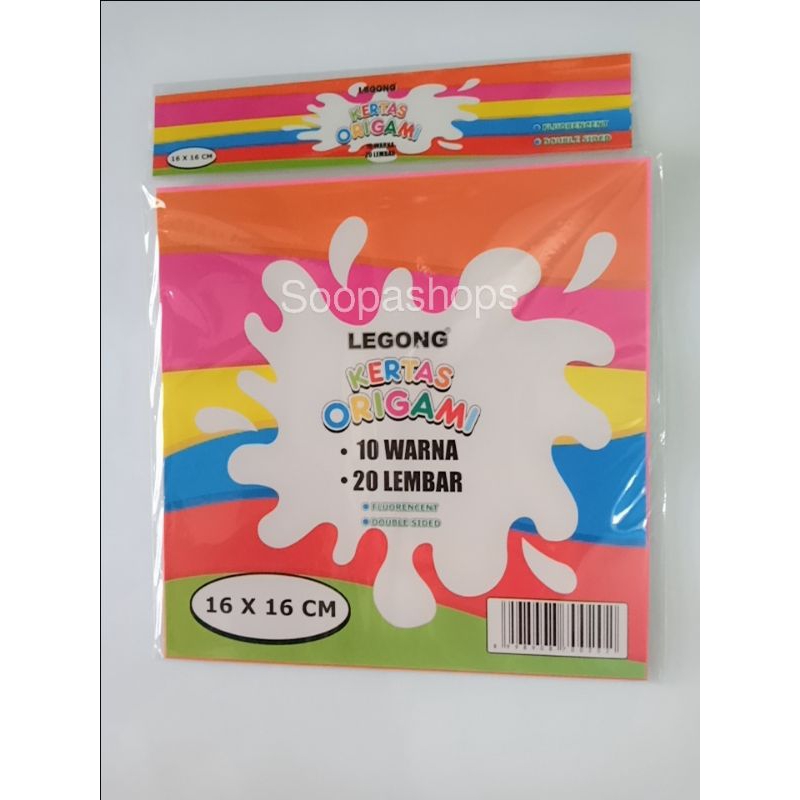 

Kertas Lipat Origami Legong 16 x 16 Cm Isi 20 Lembar Bolak - Balik
