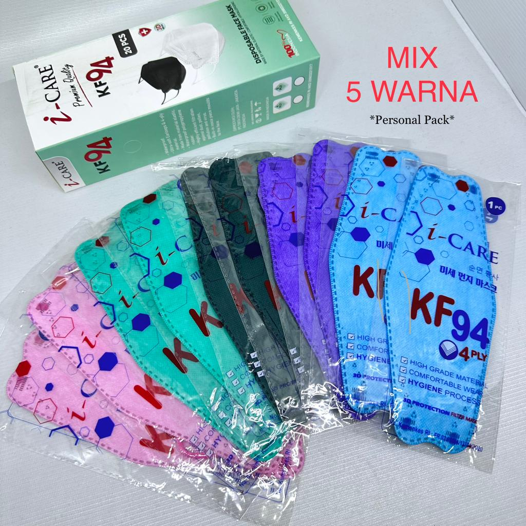 Masker KF94 Dewasa PERSONAL PACK ICARE 4 PLY Tebal KF 94 Kemenkes