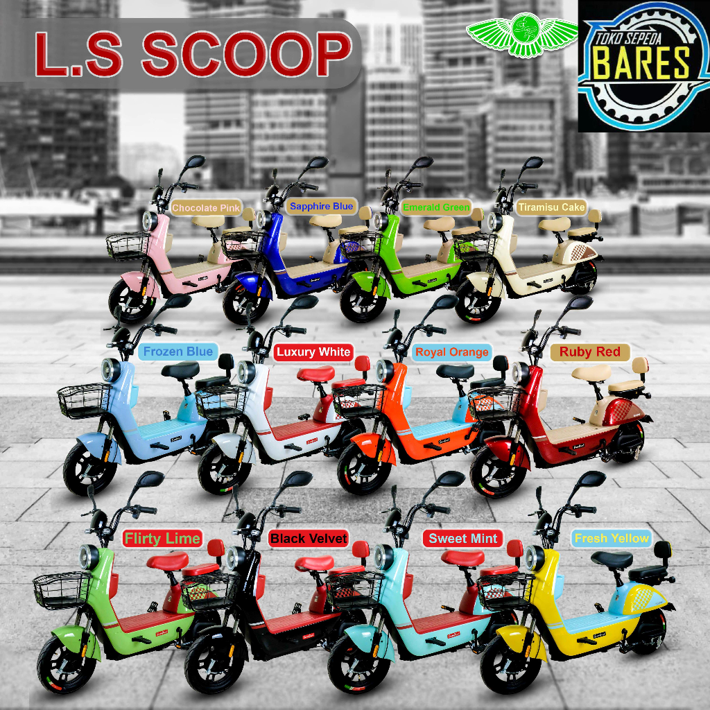 Sepeda Listrik SunRace Lux Style / Excellent Scoop Cool Cat / Checkers 12AH