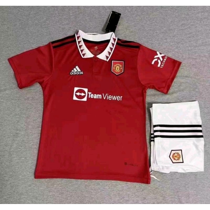 BARU- IMPORT JERSEY BOLA ANAK KIDS MU MANCHESTER UNITED HOME 2022/2023 BAJU MERAH + CELANA PUTIH