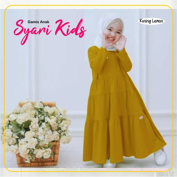 TANPA PITA GAMIS SYARI ANAK / GAMIS ANAK PEREMPUAN / GAMIS ANAK RUMBAI