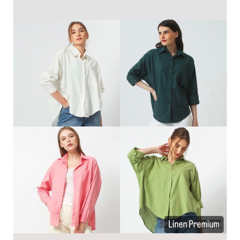 Kemeja Linen Oversize Wanita / Remaja