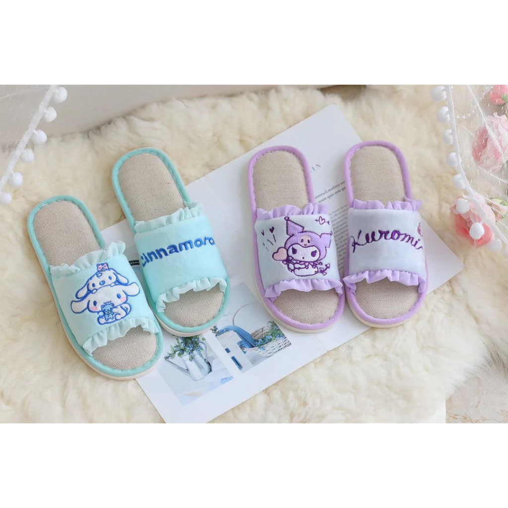 SANDAL KAMAR CINNAMOROLL MELODY KUROMI HELLO KITTY SEPATU KAMAR ALAS COKLAT RENDA