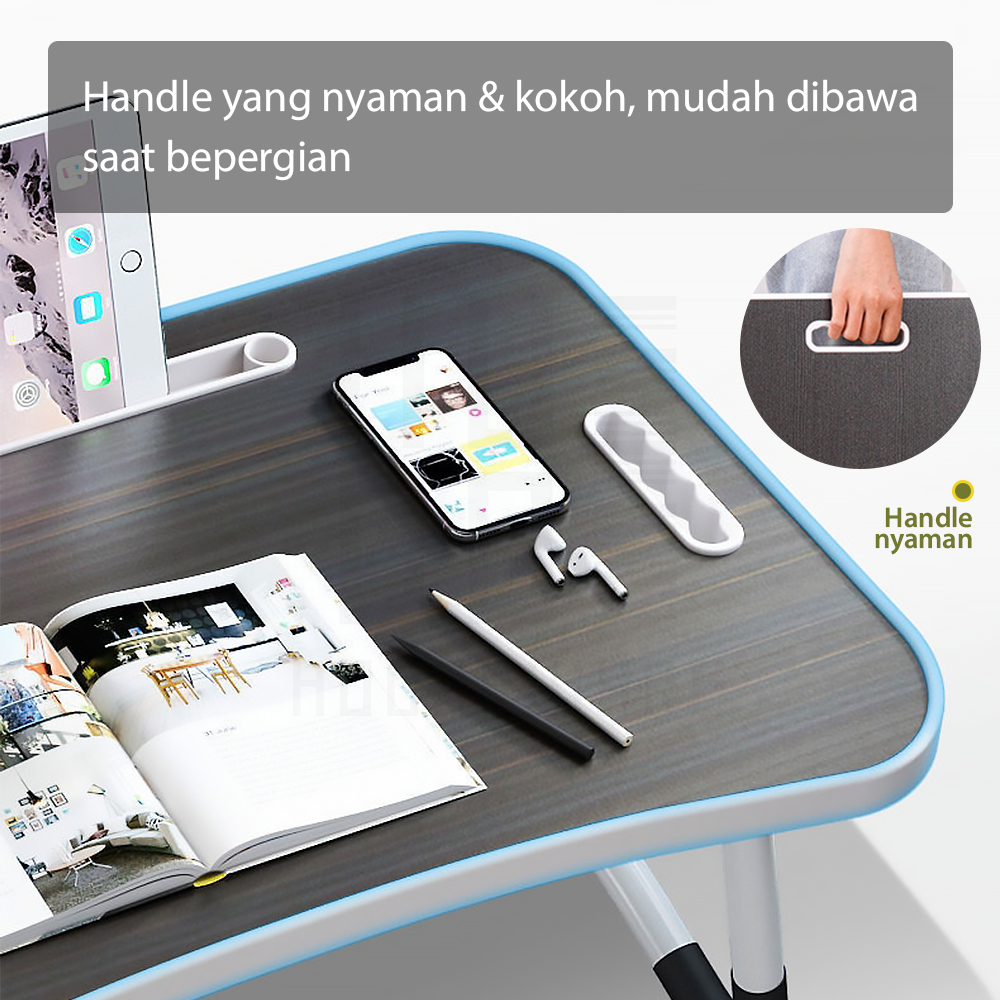 Meja Belajar Anak Portable dengan Handle / Meja Lipat Laptop Serbaguna Anti Air HUGO