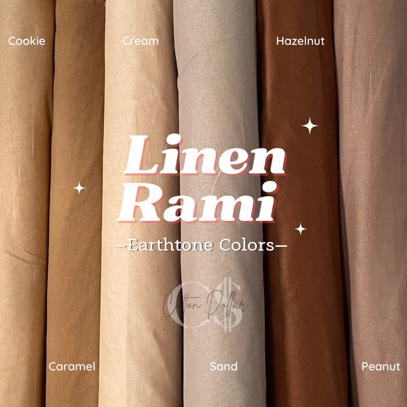 Kain Linen Rami Murah berkualitas Katun Rami per Setengah Meter cocok untuk Kemeja Rok Celana ready stock