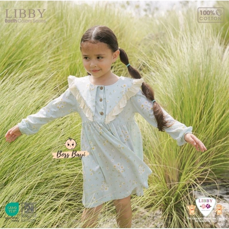 LIBBY - ANNA DRESS / Dress Anak Perempuan Lengan Panjang Motif