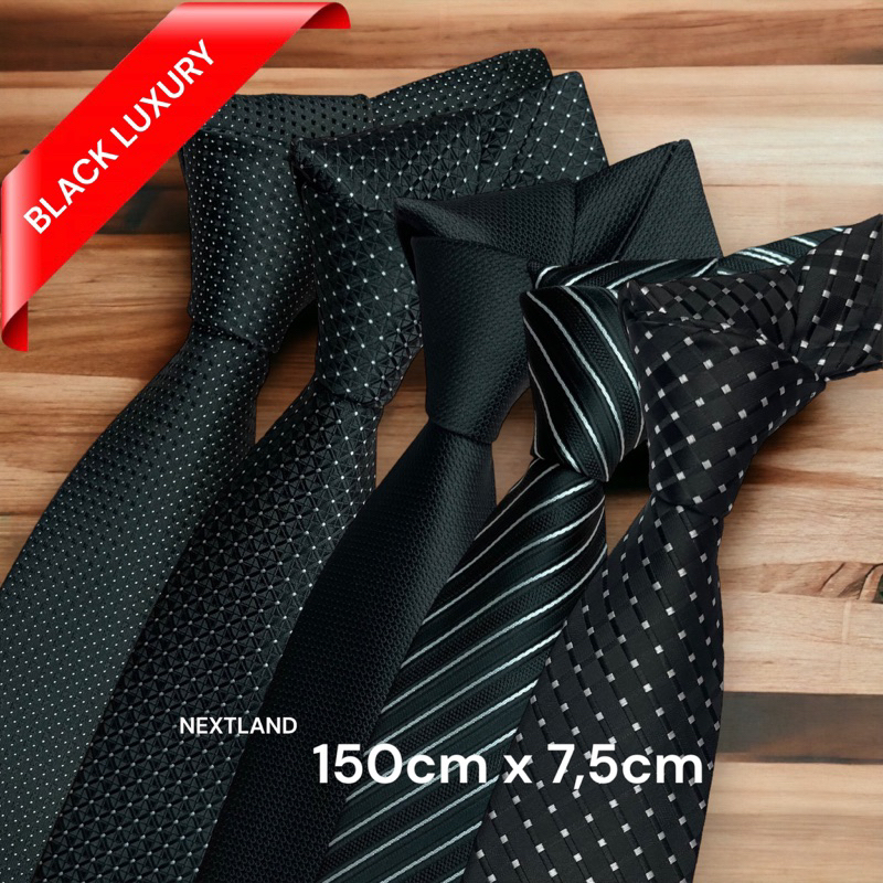 NEXTLAND - BLACK LUXURY DASI HITAM DASI PRIA DASI FORMAL