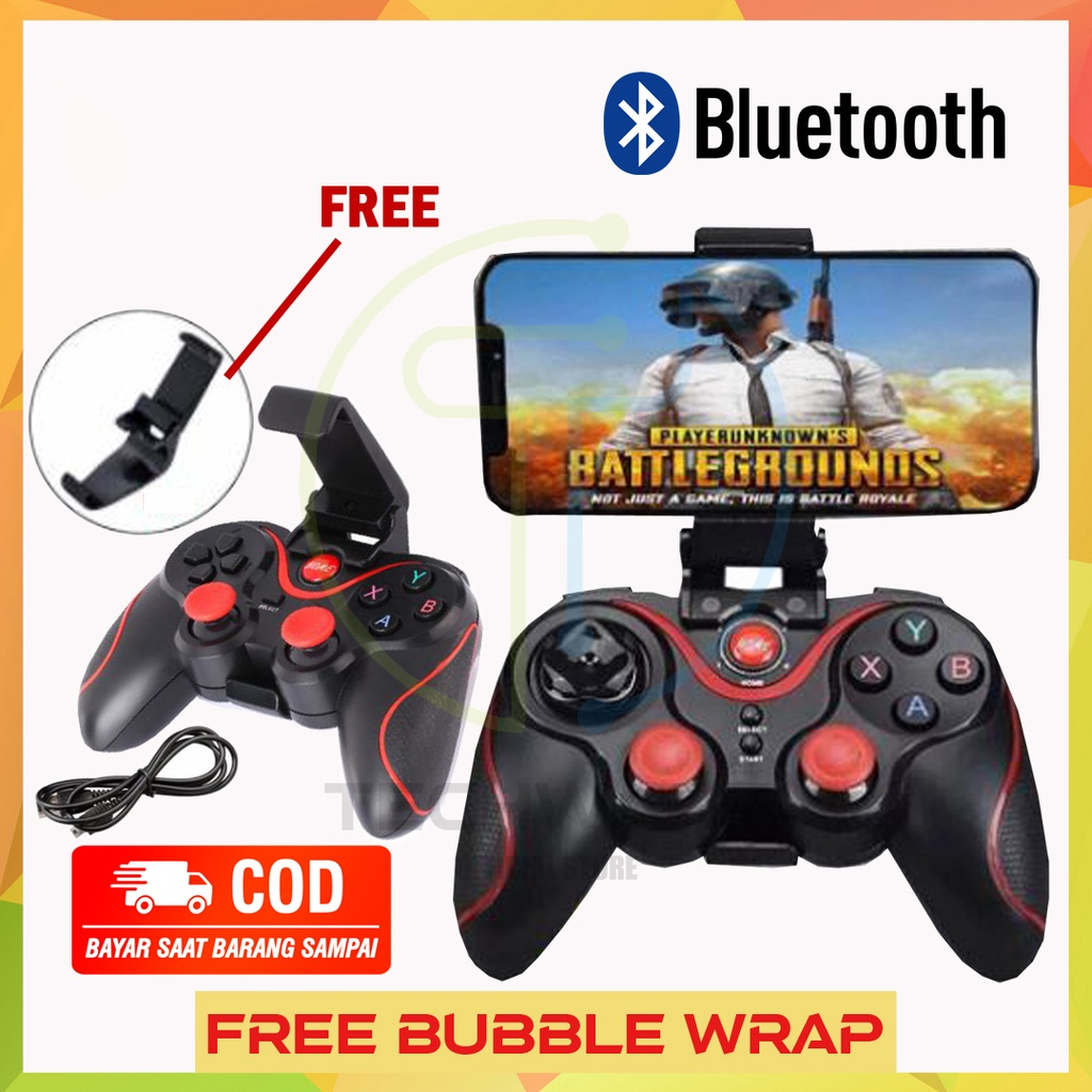 X3 Controller Stick Stik Gamepad Joystick Bluetooth Blutut Wireless Wired Kabel USB PC Laptop Window