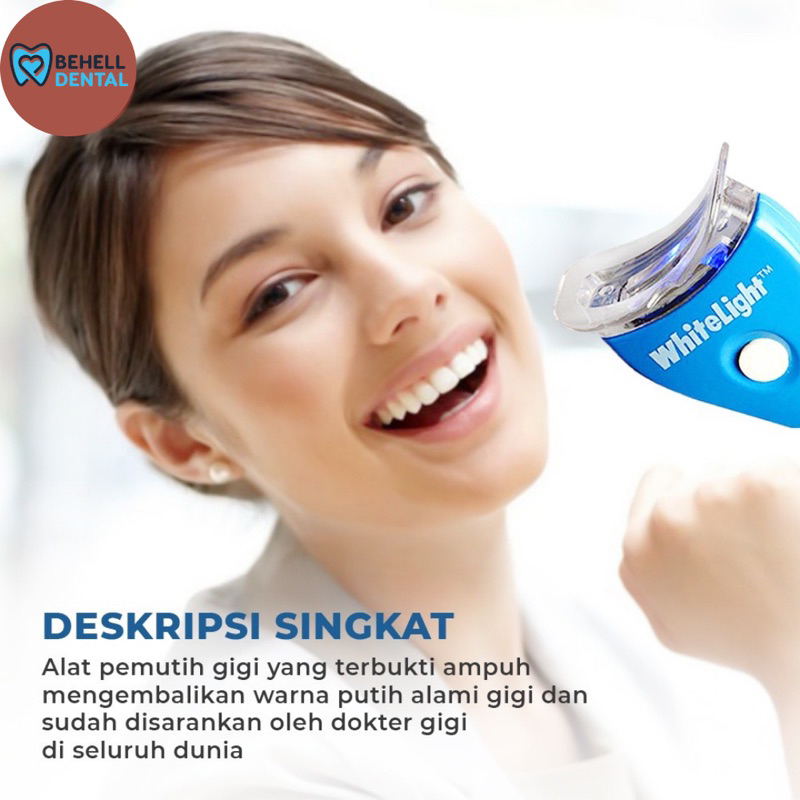 ORIGINAL WHITELIGHT PEMUTIH GIGI GEL LED / White Light Bahan Bleachin Whitening Teeth Penghilang Pembersih Karang Plak Gigi dan Bau Mulut Ampuh