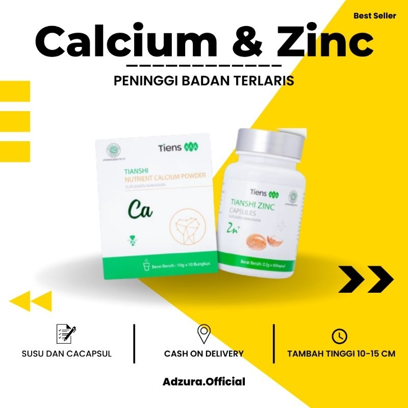 [TERLARIS] KALSIUM TIENS | PENINGGI BADAN | KALSIUM DAN ZINC | PENINGGI BADAN TERBAIK DIDUNIA 100% O