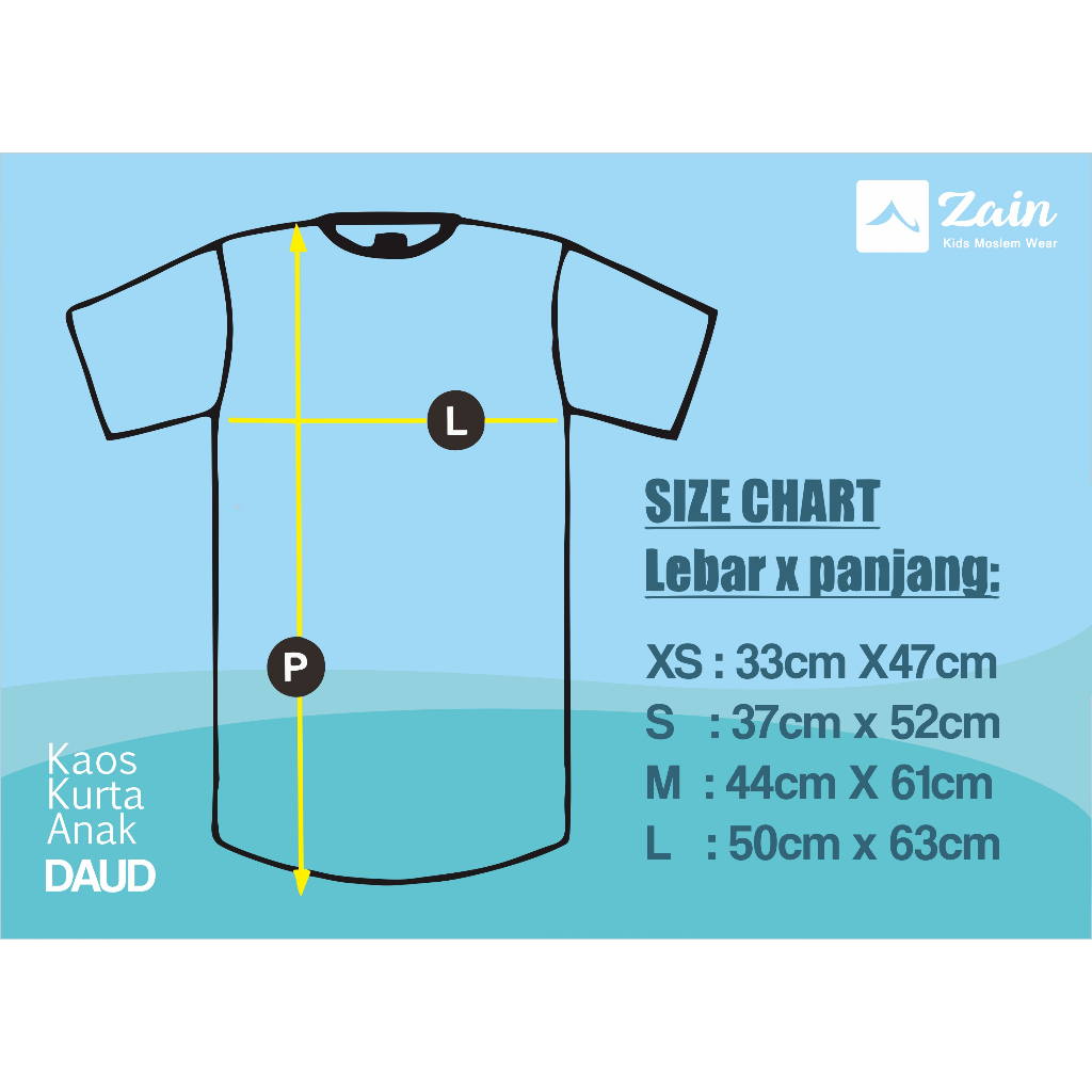 KAOS ANAK MUSLIM - KAOS DAKWAH ANAK  ( KZ 34 - KZ 45 ) - BY ZAIN