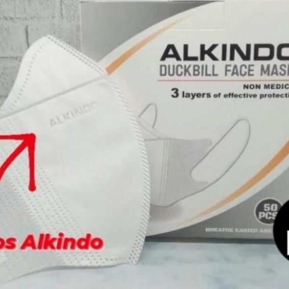 3PLY ALKINDO DB - MASKER DUCKBILL 3PLY ALKINDO/ 4PLY MOUSON EMBOS GARIS PREMIUM EMBOS HITAM PUTIH