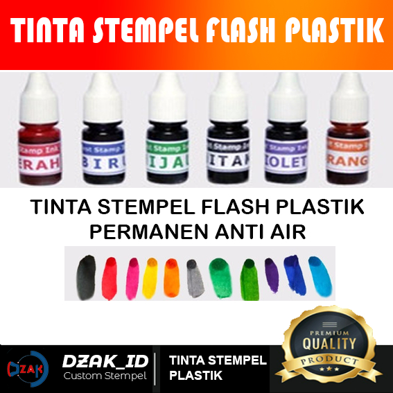 Tinta Stempel Flash Permanen 10 Ml / Tinta Stempel Flash Plastik / Tinta Stempel Plastik Anti Air