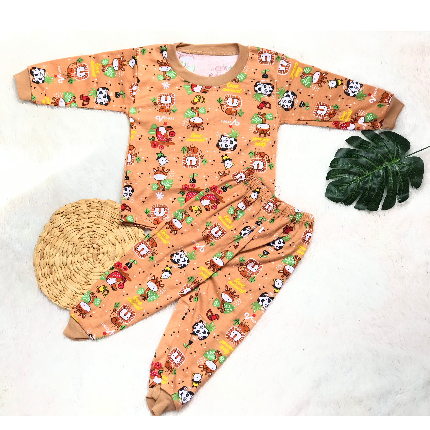 Setelan Baju Bayi Motif Setelan Baju Bayi Kancing Pinggir Baju Bayi Lucu Ukuran S, M Umur  3 Bulan - 2 Tahun