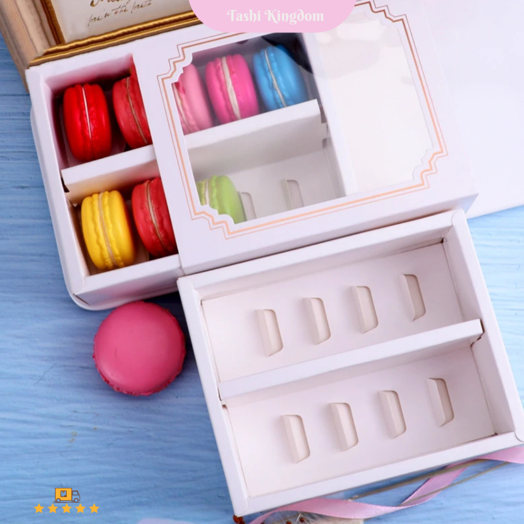 

Kotak Slot Macaron Mika Kotak Putih Cookies Box Gift Hampers