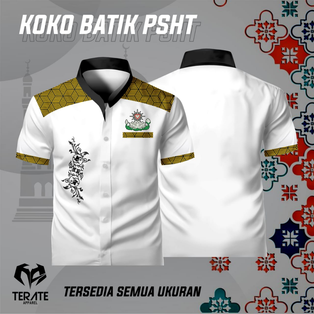 KEMEJA BATIK TERATE PUTIH EMAS // KEMEJA KOKO PSHT 02