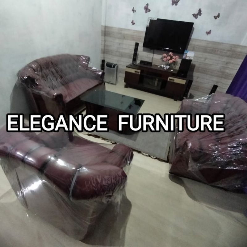 Sofa Jaguar Maroon 321 SET Meja Pekanbaru saja