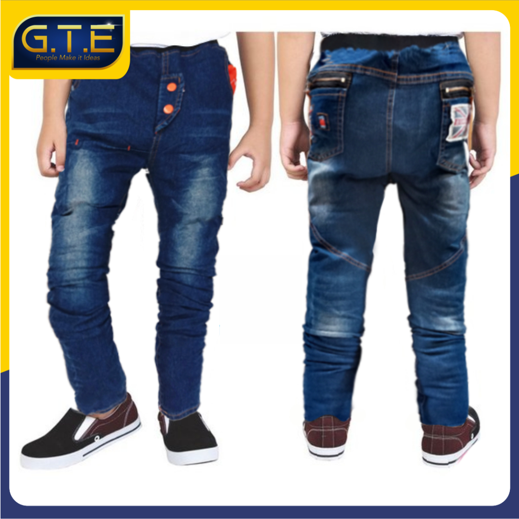 Celana jeans burbery anak unisex tanggung celana Levis anak cowok/cewek celana denim anak panjang