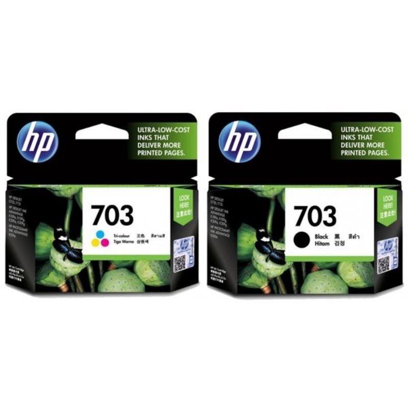 Tinta HP 703 black atau color ink cartridge original