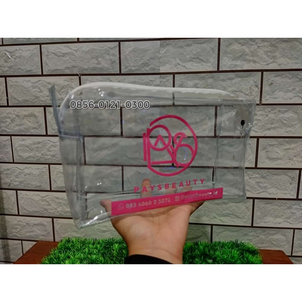 POUCH PROMOSI SKINCARE / POUCH KOSMETIK FULL MIKA TEBAL / POUCH MAKEUP CUSTOM