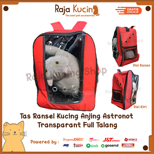 Tas ransel kucing anjing astronot transparant full talang