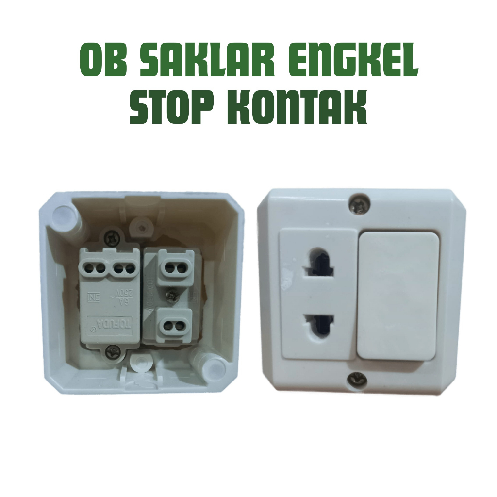 OB SAKLAR ENGKEL STOP KONTAK TOFUDA SAKLAR TEMPEL LUAR TEMBOK SINGLE out bow