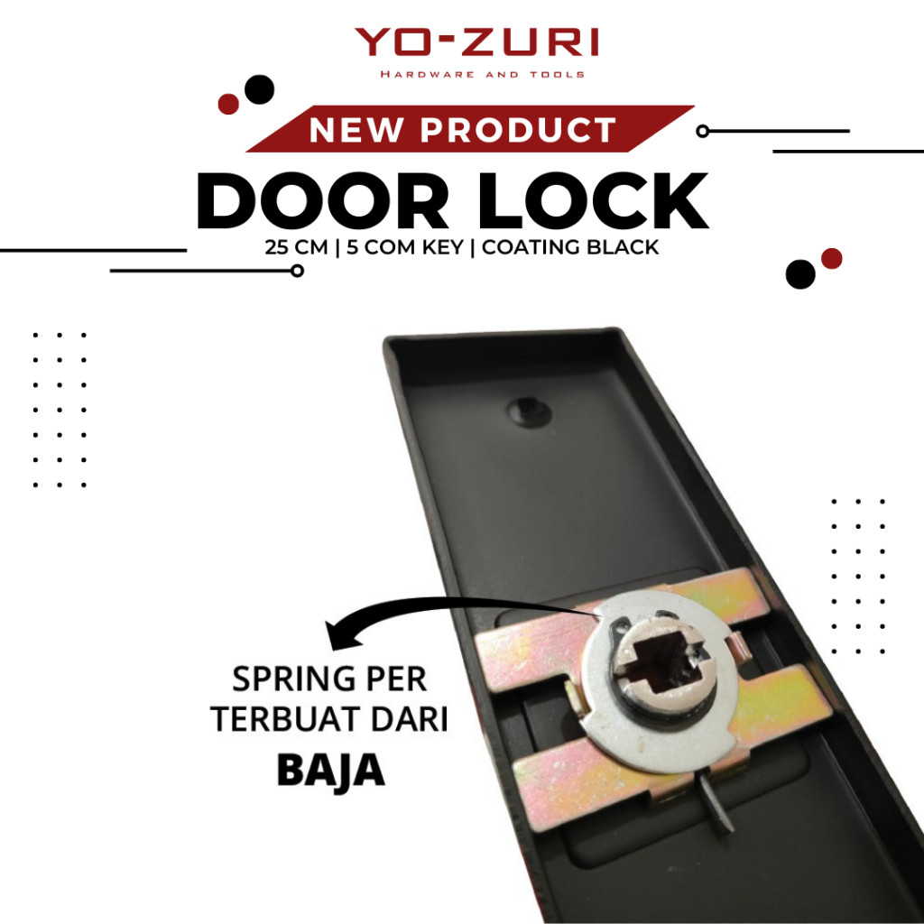 Kunci Pintu Rumah Set Besar Minimalis Black Coating YOZURI