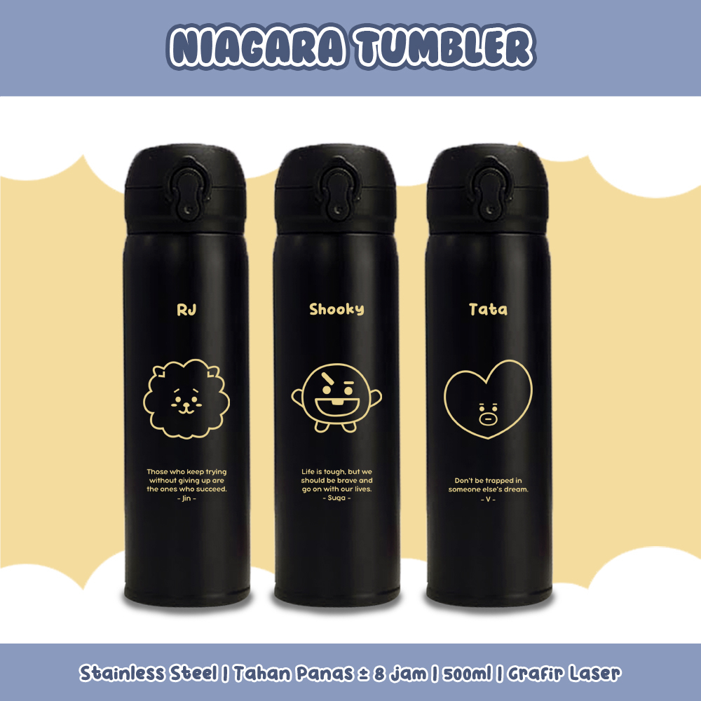 PRE ORDER!! Tumbler BTS BT21 Quotes Member