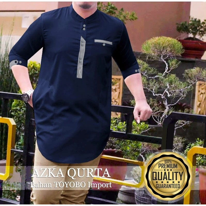 HOPYLOVY Baju Koko Pria bahan Toyobo Premium Asli Azka Qurta