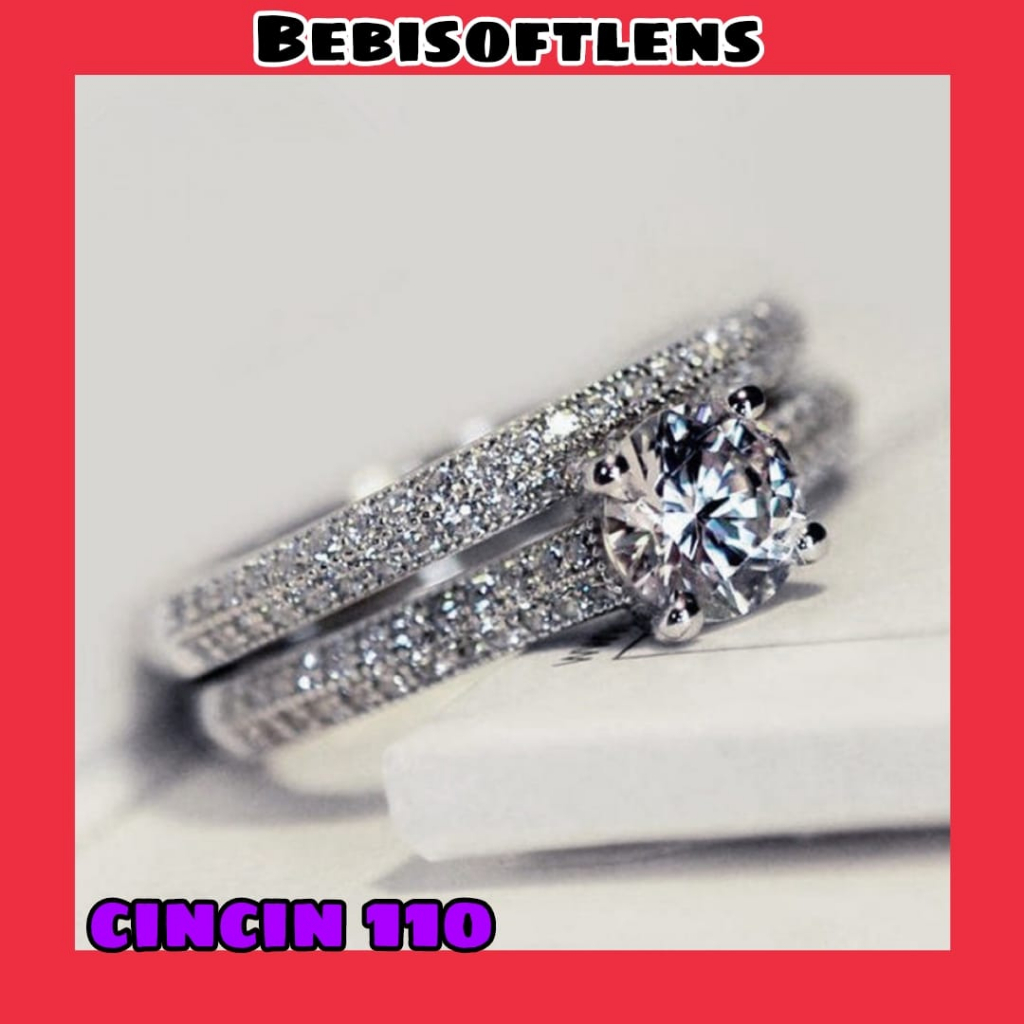 Cincin 110 1 set isi 2 pcs Tembaga Lapis S925 Fashion Cincin Unik Lucu Keren / BB