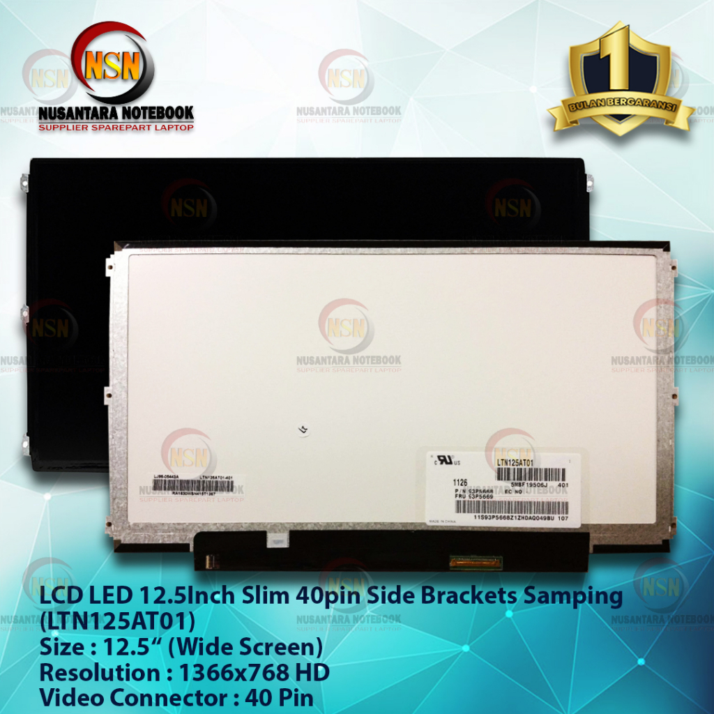 LCD LED 12.5 Slim 40pin Side Brackets Kuping Samping LTN125AT01