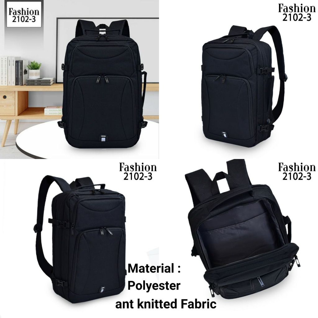 Tas Ransel Pria 2102-C (Bahan 3) (YAMI) Kanvas ( Polyester Ant Knitted Fabric )