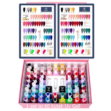 1 SET kutek Uv Gell Merk Rysal isi 60 PCS 12ml Kutek Uv Gel, Nail Polish, Cat Kuku No 1 - 60