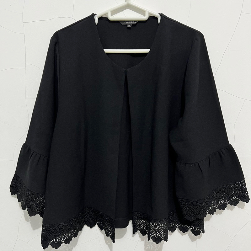 outer cardigan hitam connexion second