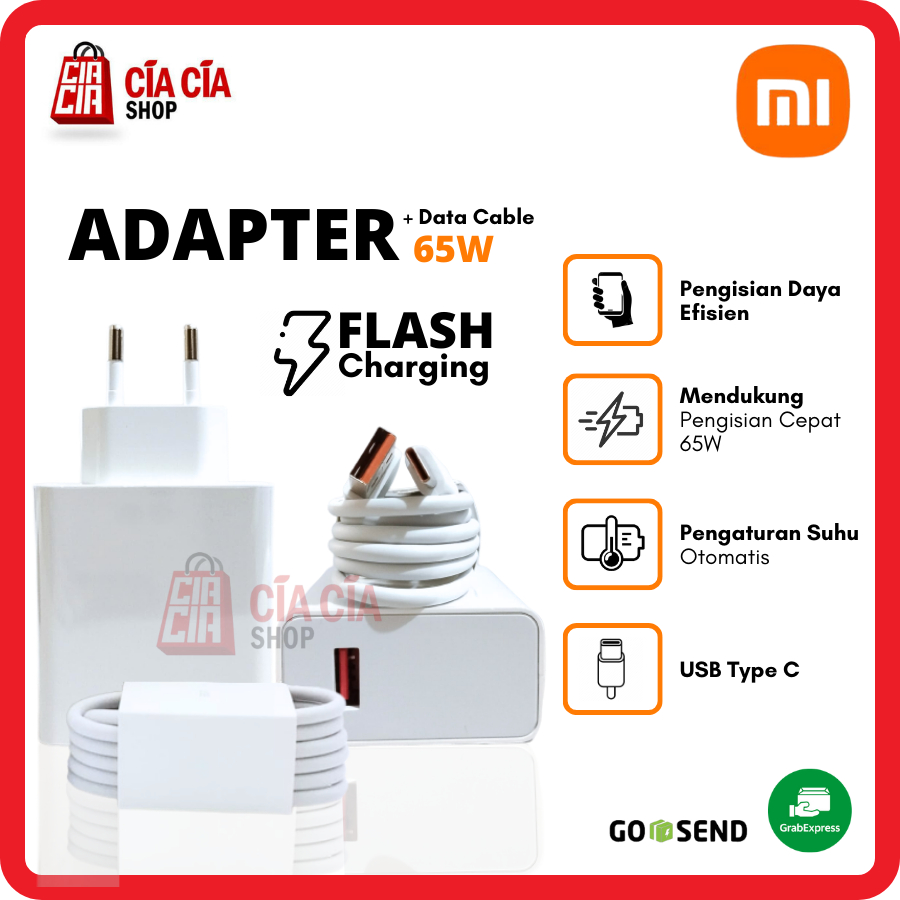 Charger Xiaomi 65W Usb Type C Adaptor Charging Xiaomi 65W Type C