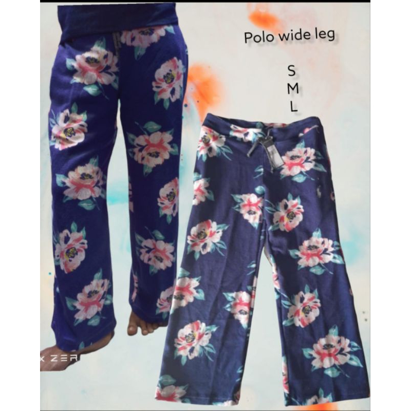 Celana  Wanita P*Lo Wide Floral Women Pants Celana Kulot