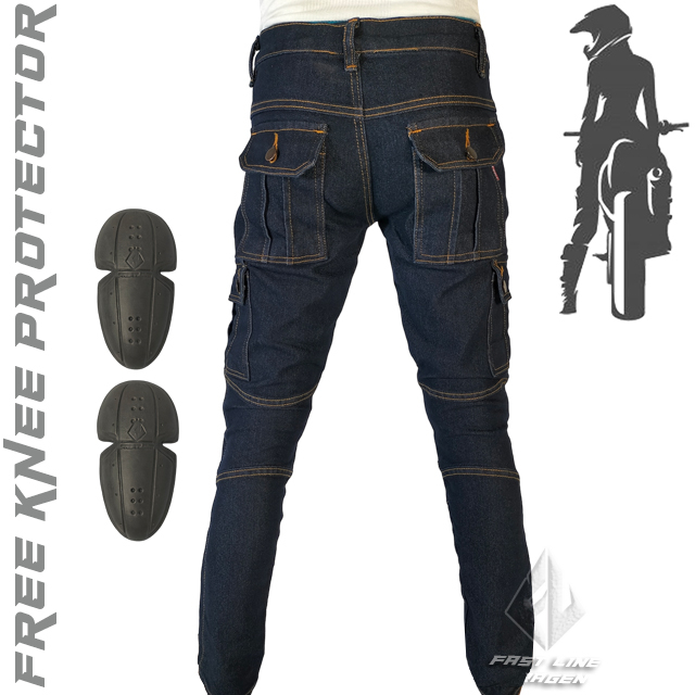 CELANA JEANS WANITA CARGO PANJANG FAST LINE FUMAKILLA STREACH FREE PROTECTOR LUTUT PREMIUM