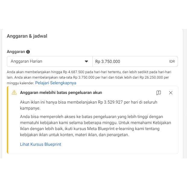 Akun Facebook ADS Limit Iklan $250