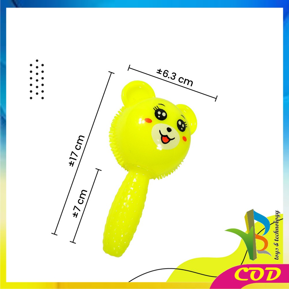 RB-M315 Mainan Bayi Rattle Rubber Stick Toys Boneka Lampu dan Bunyi / Maenan Anak Boneka Gigitan Bayi Rattle Stick Kerincingan