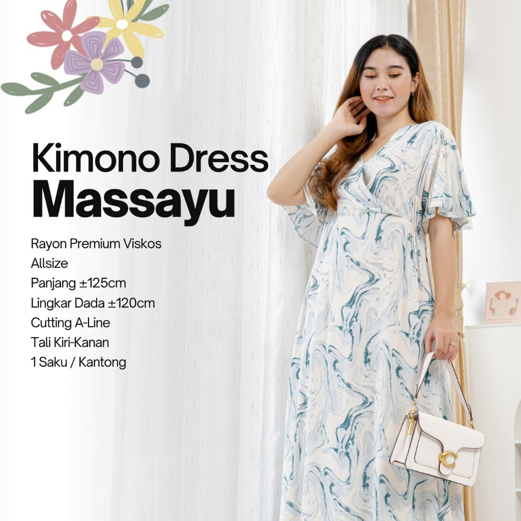 Masayu Kimono Maxi Dress Rayon Premium by Ademin.Co