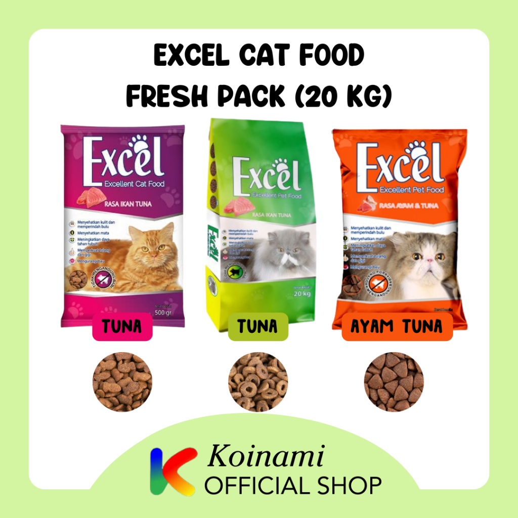 Excel Makanan Kucing Freshpack 20kg / Excel Tuna / Excel Ayam Tuna / Excel Cat Food / GOSEND