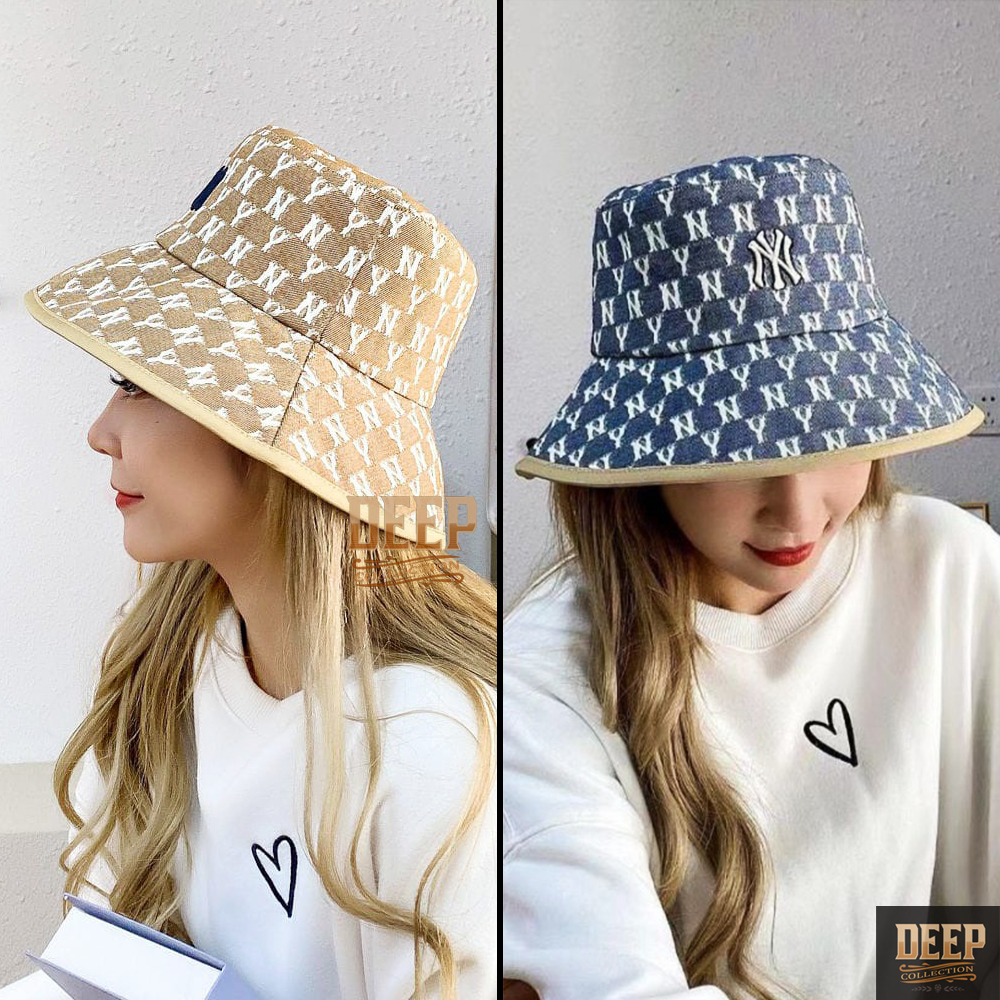 Topi Bucket Hat Pria / Wanita Dewasa | Topi Fedora NY Perempuan | Topi Buket Aesthetic OOTD Cowok Ce