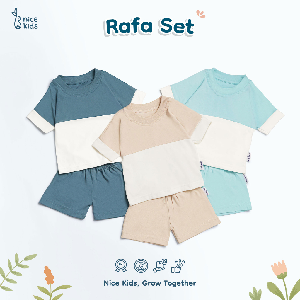 Nice Kids - Setelan Rafa Set Baju Atasan Celana Bawahan Anak Bayi (Usia 3 Bulan - 4 Tahun)