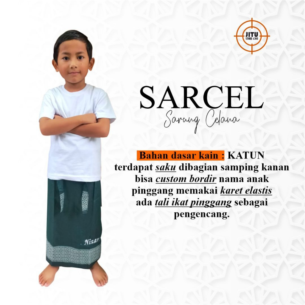 SARUNG CELANA ANAK TK &amp; SD FREE BORDIR NAMA