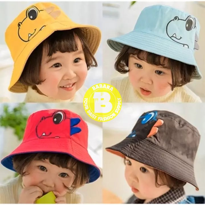 COD-Topi Bucket Anak Laki-laki / Perempuan Gambar Kartun Dinosaurus / BUCKET DINO