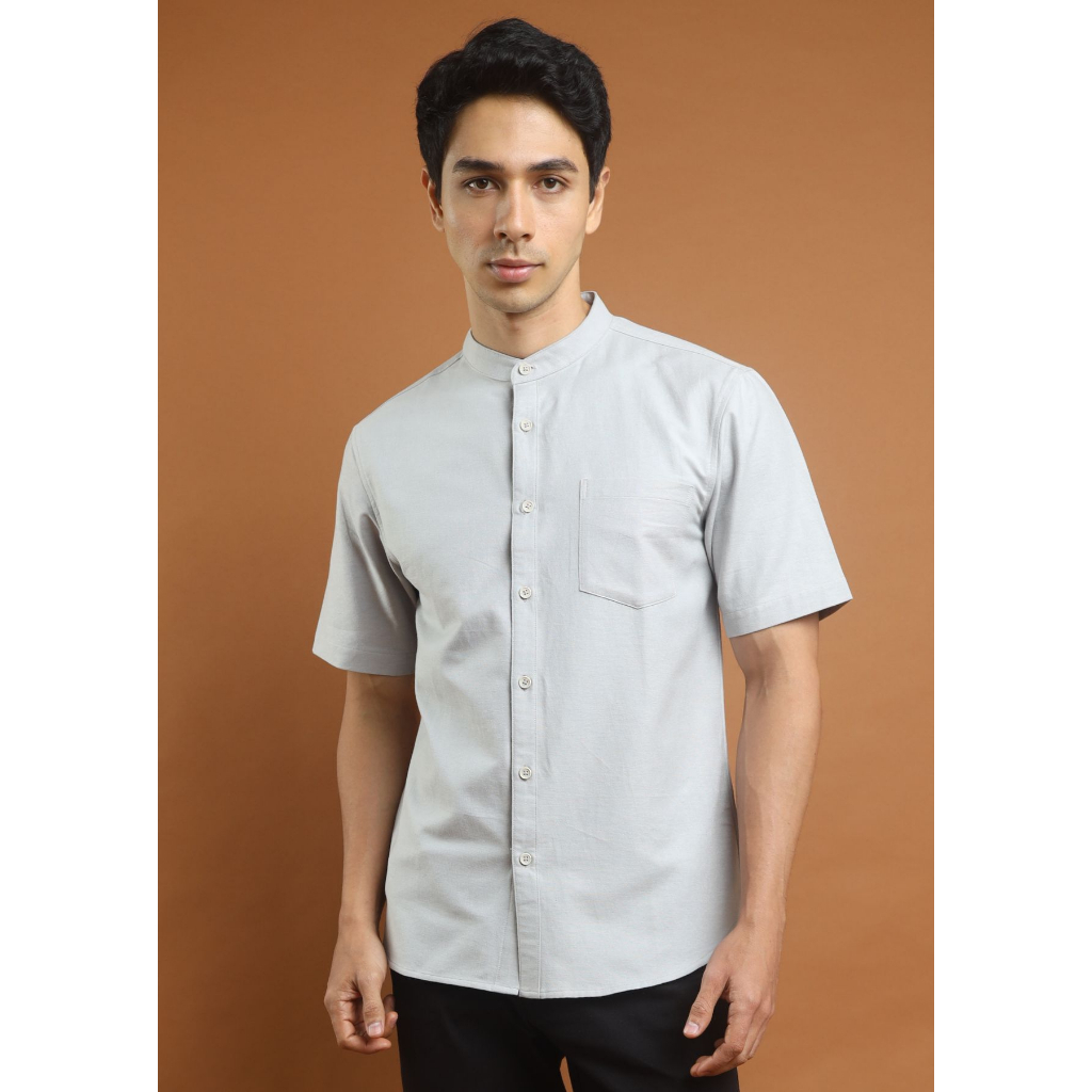 AMK Baju Koko Lengan Pendek KK Chandika S/s Abu Muda