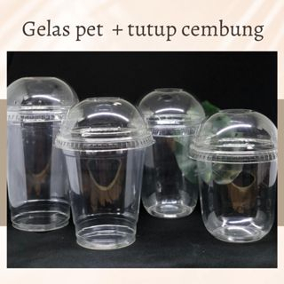 

Gelas PET Oval & Datar (TEBAL) @50 pcs + Tutup Datar Sippy & Cembung