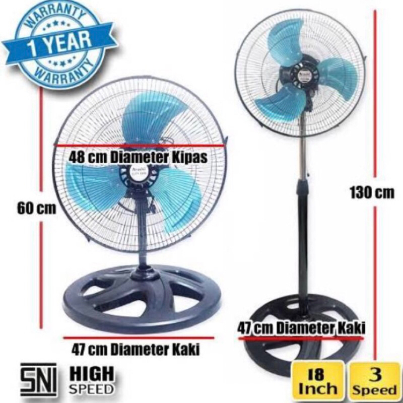 kipas angin arashi city fan AR 118 SDW 3in1