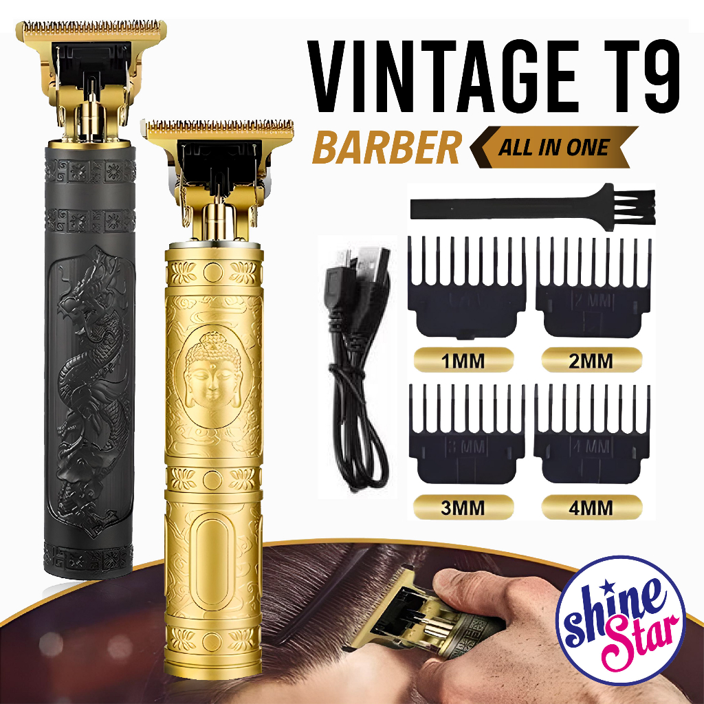 Alat Cukur Rambut Vintage T9 Profesional Hair Clipper/ Alat Cukur Elektrik Mesin Cukur Rambut Cas