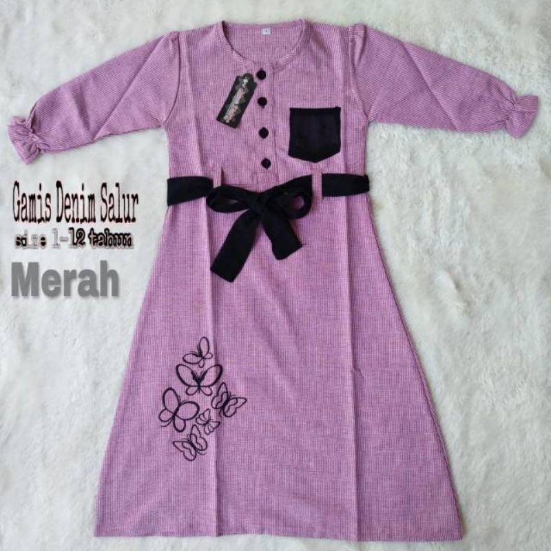 Gamis Denim Salur / Gamis anak